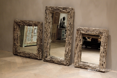 Sprokkelhouten spiegel | medium